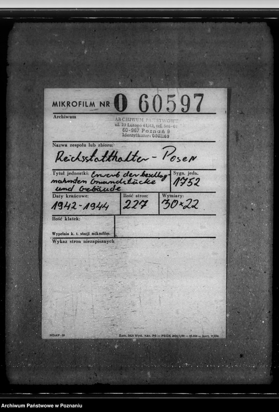 Obraz 2 z jednostki "Erwerb der beschlagnahmten Grundstücke und Gebäude"