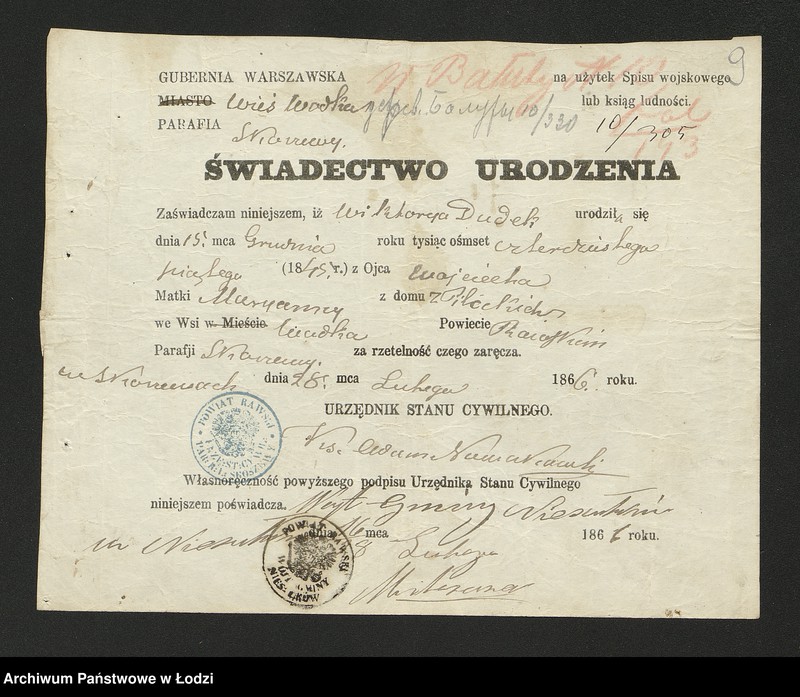 Obraz 11 z jednostki "Dowody metrykalne stałych mieszkańców wsi Bałuty nr domu 9-17"