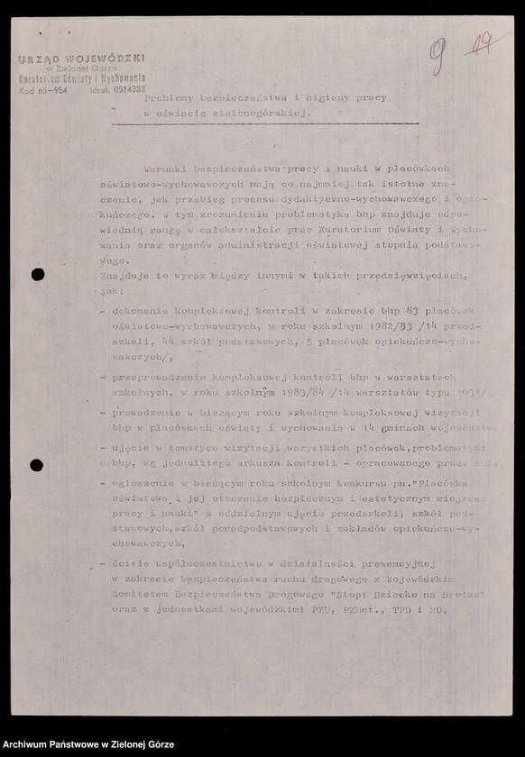 image.from.unit.number "Protokóły z posiedzeń Komisji Wychowania i Oświaty Wojewódzkiej Rady Narodowej w Zielonej Górze"