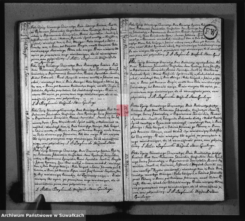 image.from.unit.number "Akta Stanu Cywilnego Umarłych w Gminie Jeleniewskiey od Dnia 1-go Stycznia 1813 Roku."