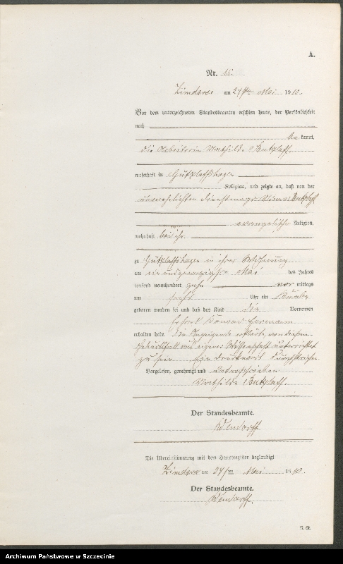 Obraz 18 z jednostki "Geburtsregister"
