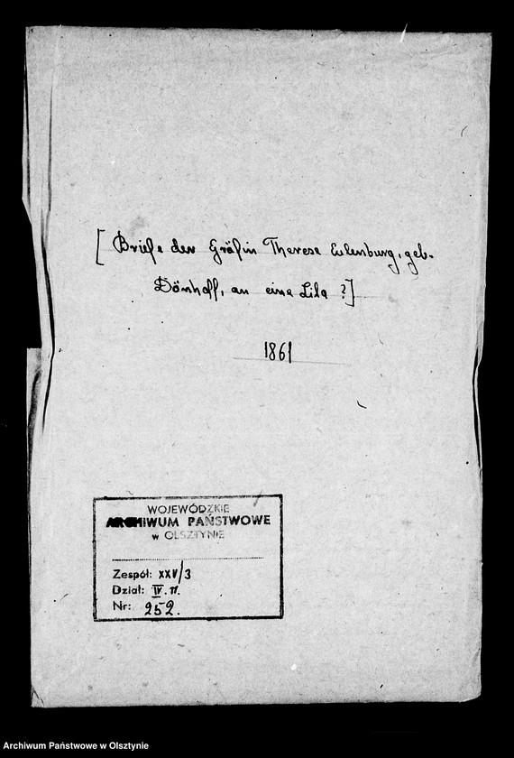 image.from.unit.number "/Briefe der Gräfin Therese Eulenburg, geb. Dönhoff an eine Lila/"