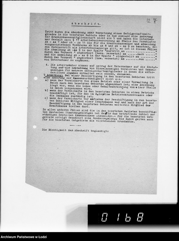 Obraz 17 z jednostki "Abschr.v.Verfg.[odpisy zarządzeń niemieckich z prasy urzędowej]"