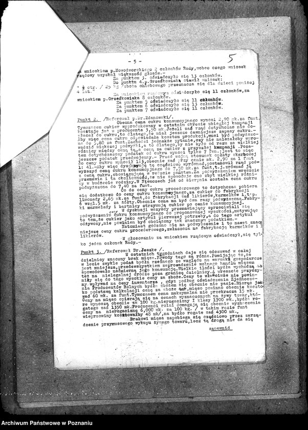 Obraz 9 z jednostki "Sprawy szczegółowo-administracyjne Komitet Gospodarczy protokoły i konferencje"