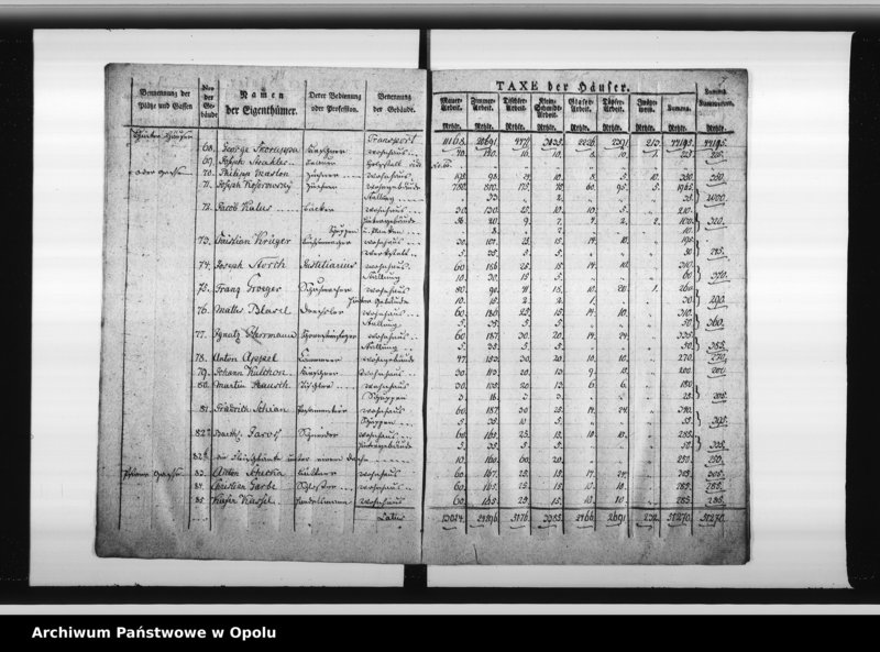 Obraz 12 z jednostki "Feuer Societeets Catastrum der Stadt Oppeln pro 1822-26. Duplicat."