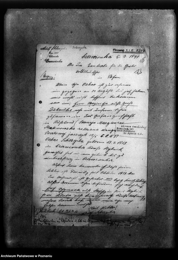 Obraz 19 z jednostki "Korespondencja w sprawie miejscowych Niemców z Wielkopolski i Śląska, którzy zginęli w 1939 roku"