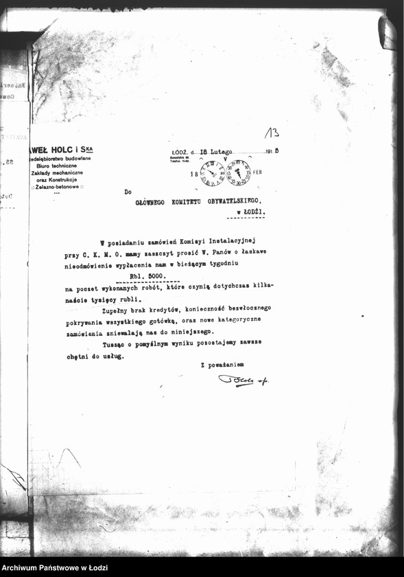 Obraz 17 z jednostki "Główny Komitet Obywatelski [Korespondencja z władzami niemieckimi dot. uregulowania należności za rekwizycje na rzecz wojska]"