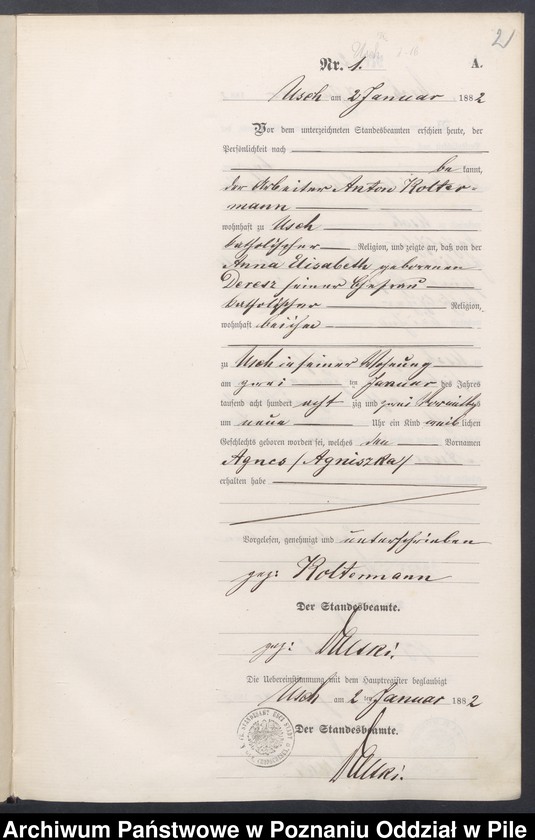 Obraz z jednostki "Księga urodzeń"