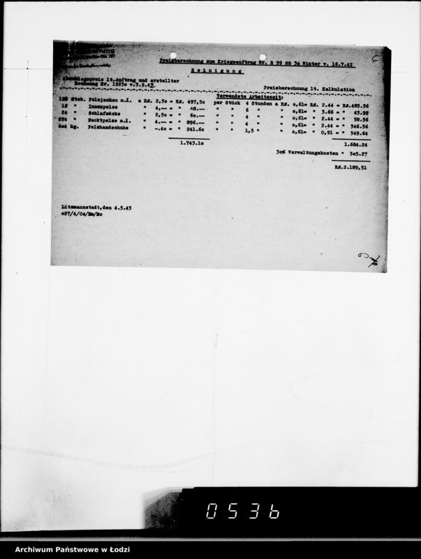 Obraz 12 z jednostki "5314 Kriegsauftrag R.99 SS-30 Winter Pelze HBA Posen"