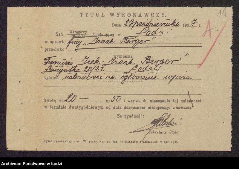 Obraz 13 z jednostki "Izaak Berger- przędzalnia zarobkowa"