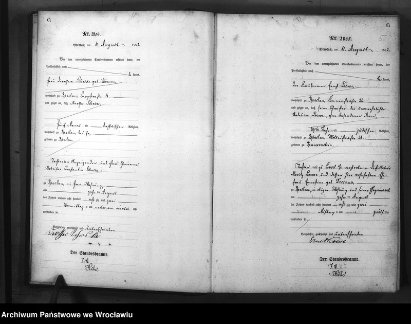 image.from.unit.number "Sterbe-Haupt-Register Breslau II 1882 Band 8"