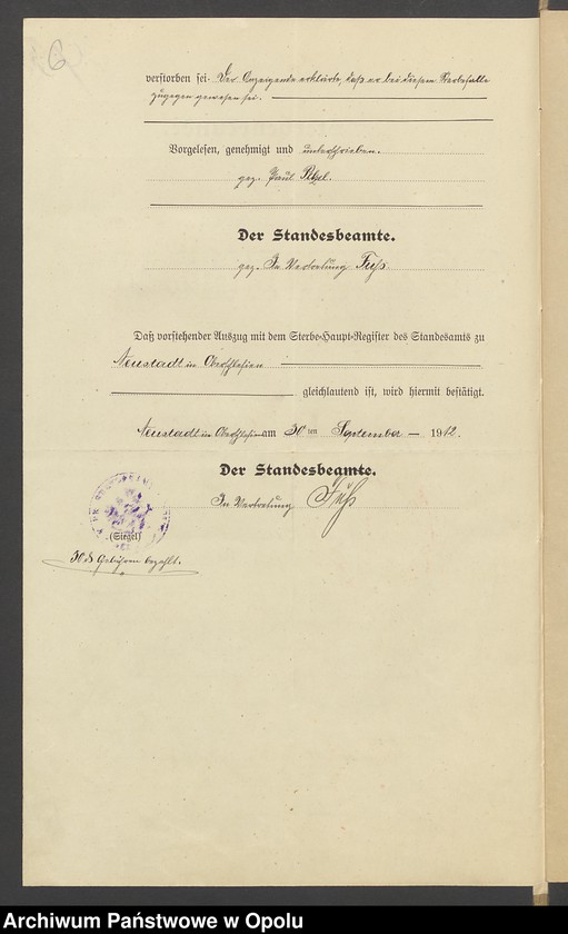 image.from.unit.number "Verfügung von Todes wegen der Witwe Anna Pelzel geb[orene] Hischer in Neustadt"