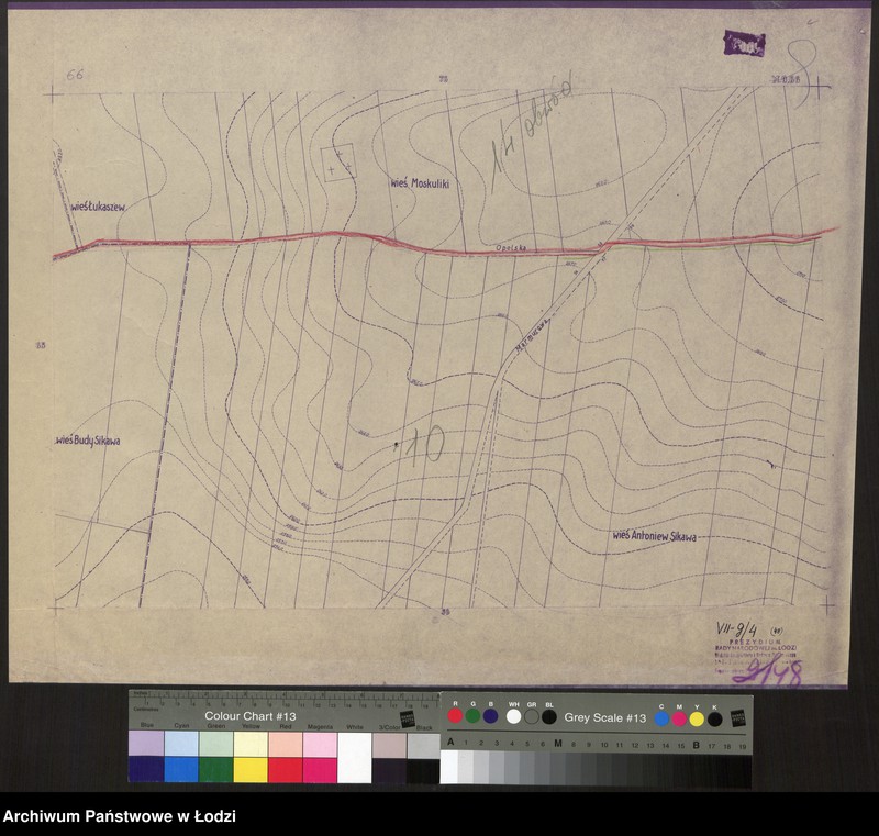 Obraz 1 z jednostki "Plan m. Łodzi 1:2000 z oznaczeniem podziału miasta na Obwody Komitetów Blokowych. Sekcja NO66"