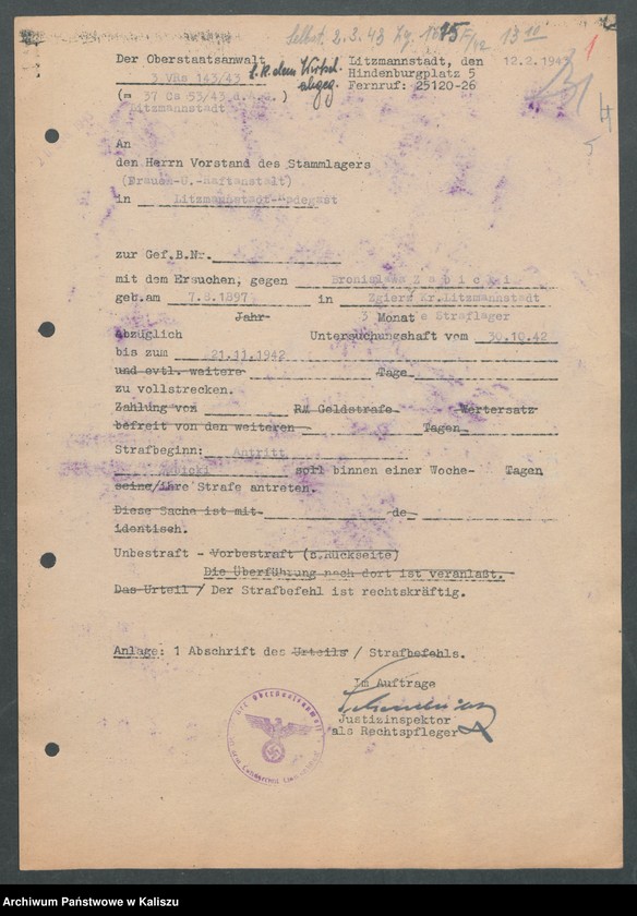 image.from.unit.number "[Akta osobowe więźnia - Żabicka Bronisława, zam. Łódź]"