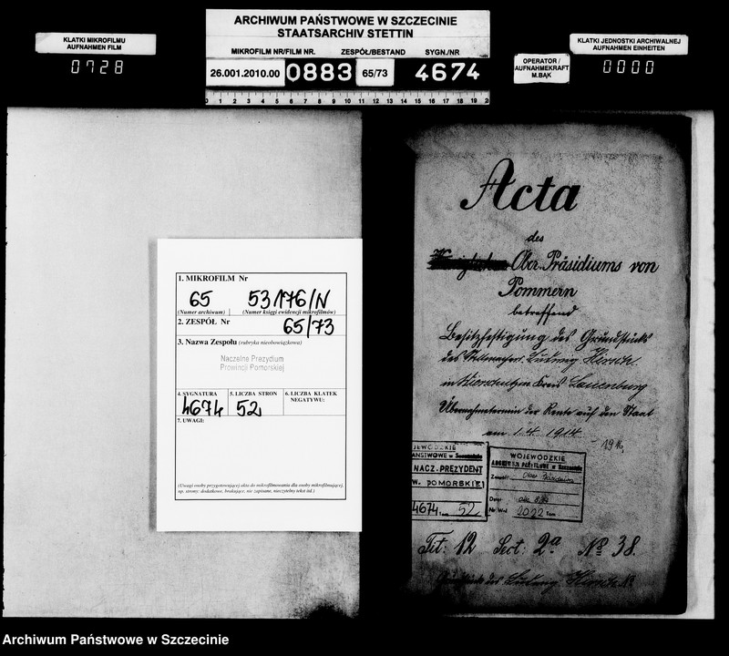 image.from.unit.number "Besitzfestigung des Grundstücks des Stellmachers Ludwig Hirsch in Wierschutzin Kreis Lauenburg"