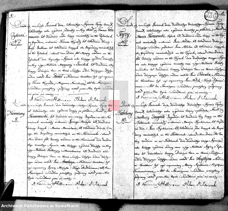 image.from.unit.number "Księga duplikat akt urodzonych, zaślubionych i umarłych w parafij Święto Jeziory, obwodzie sejneńskim, gubernij augustowskiey z roku 1840"
