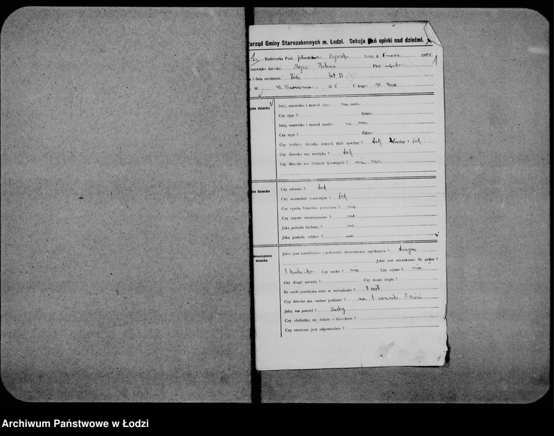 Obraz 5 z jednostki "Kwestionariusze sekcji pań"