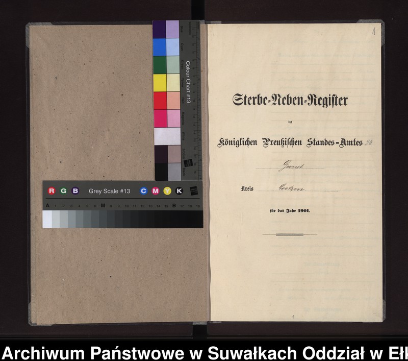 image.from.unit.number "Sterbe-Neben-Register des Königlichen Preussischen Standes-Amtes Gneist Kreis Loetzen"