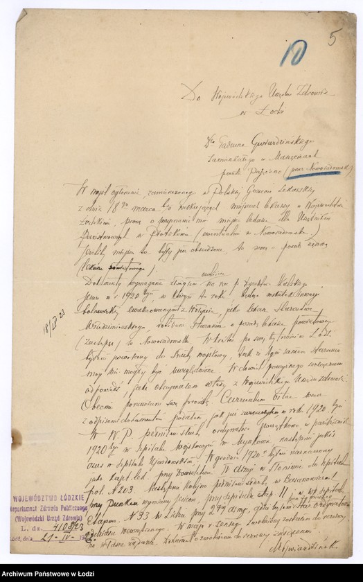 Obraz 8 z jednostki "Akta osobowe ogólne, odpisy dyplomów, akt metrykalnych itp. funkcjonariuszy służby zdrowia"