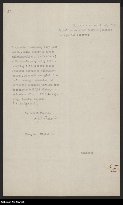 image.from.unit.number "(Reskrypty Naczelnika Państwa dotyczące skrócenia rocznego terminu zapozwu w sprawach rozwodowych rozpatrywanych przez Ewangelicko - Reformowany Sąd Konsystorski)"