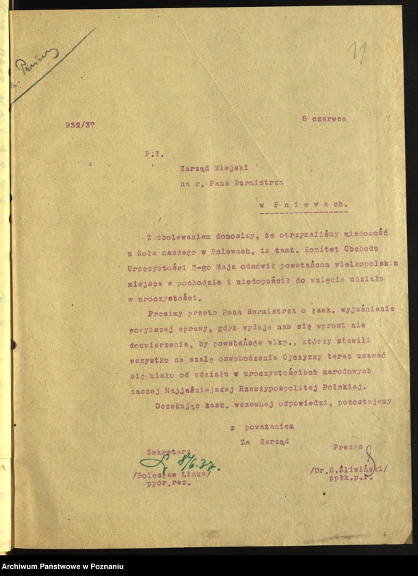 Obraz 15 z jednostki "Pniewy, powiat Szamotuły - akta koła."