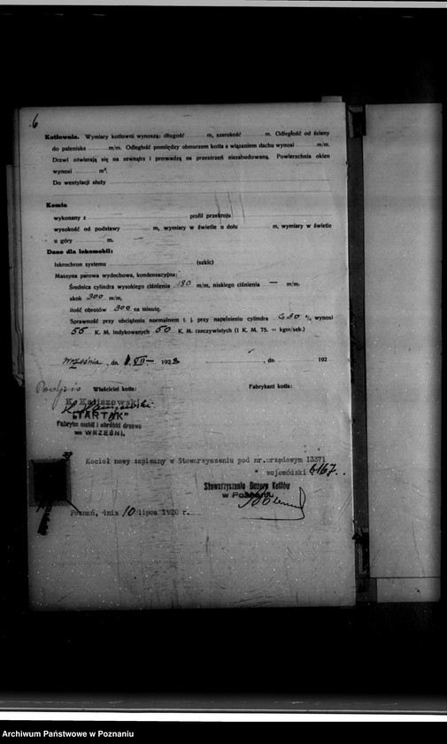 Obraz 10 z jednostki "Tartak parowy Kaliszewskiego we Wrześni nr woj. 6167"