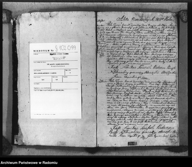 image.from.unit.number "Akta urzędnika stanu cywilnego gminy Szydłowiec z roku 1811"