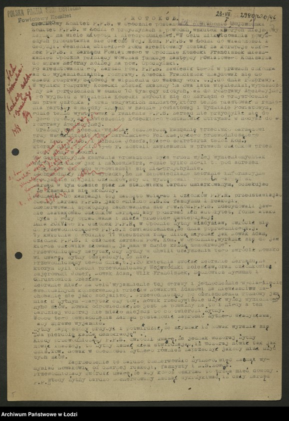 Obraz 6 z jednostki "Zażalenia, interwencje [członków PPS kierowane do WK]"