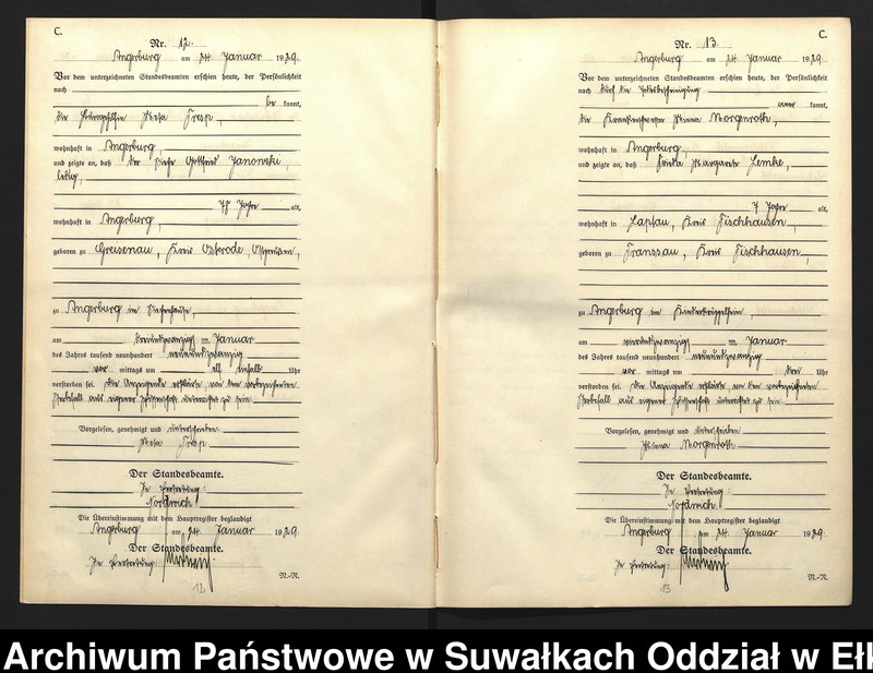 image.from.unit.number "C2. Sterbe = Register (Neben = Register) Standesamt Angerburg einschl. der Standesamtsbezirke Gross Strengeln, Kehlen und Prinowen]"