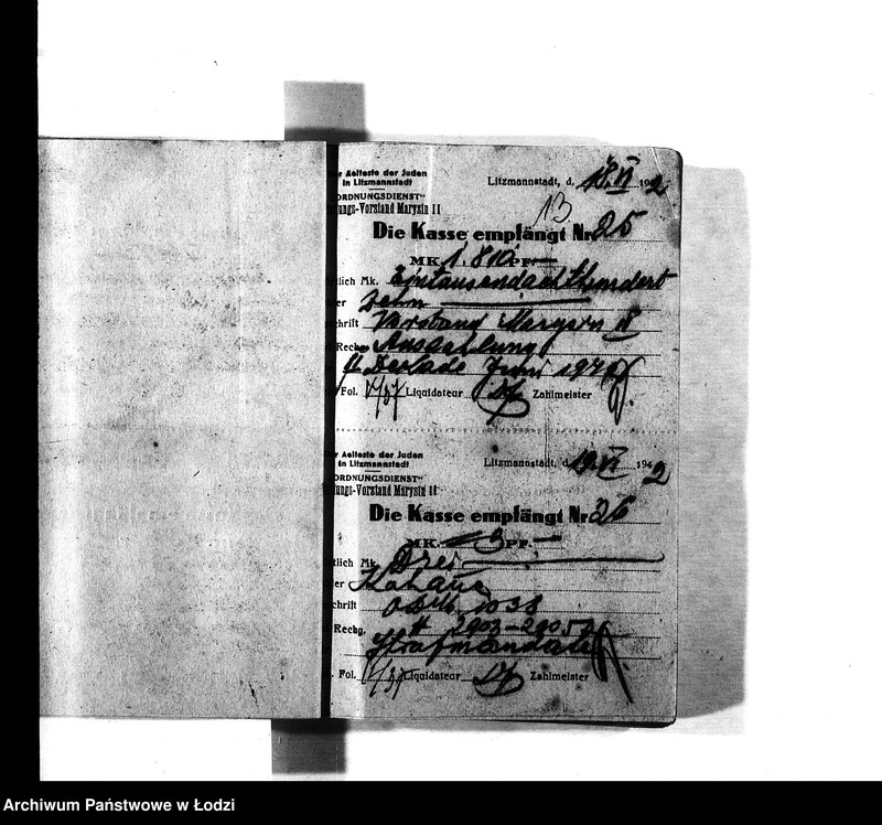 Obraz 15 z jednostki "[Pokwitowania otrzymanych pieniędzy, listy wypłat i inne]"