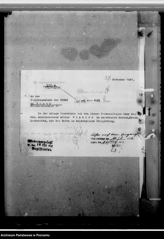 Obraz 7 z jednostki "Winkler, Artur - komisarz obwodowy"