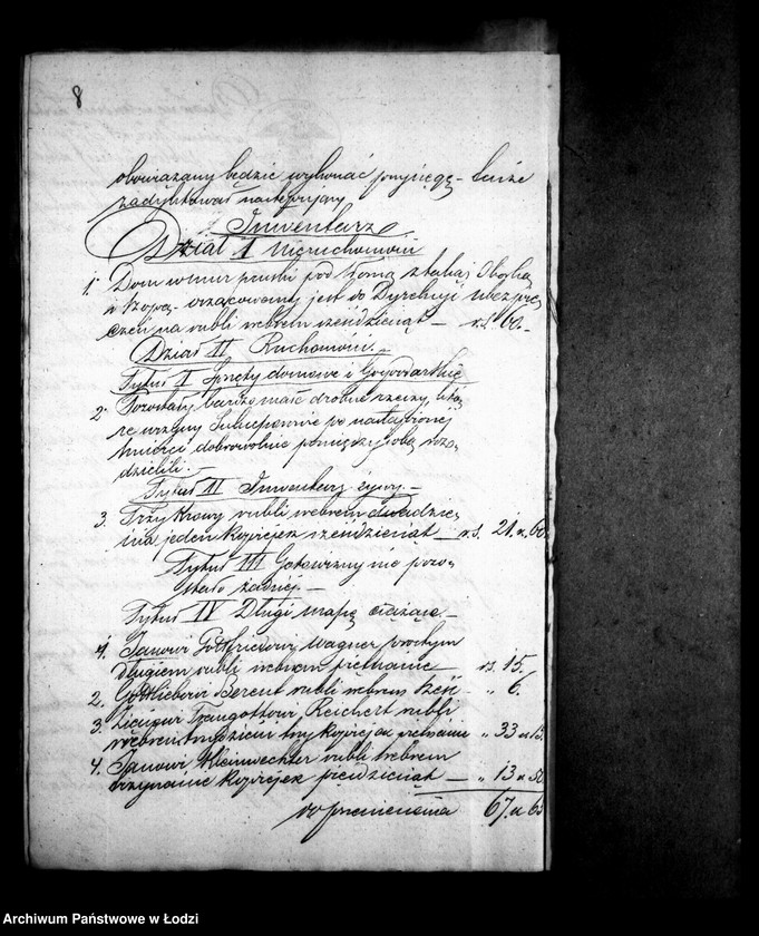 Obraz 12 z jednostki "Akta tyczące się ustanowienia opieki nad nieletnim dzieckiem i spisu inwentarza pozostałości po Józefie i Katarzynie małżonkach Klainwechter"