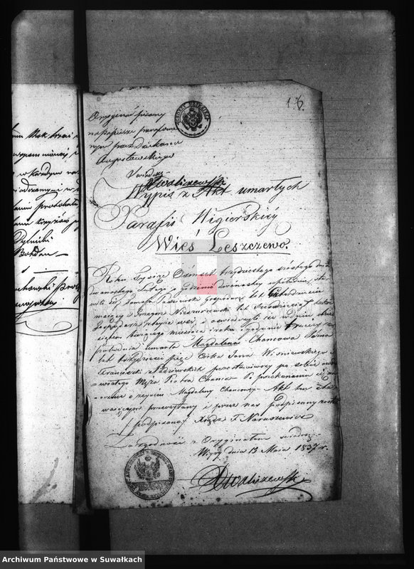 Obraz 20 z jednostki "[Wypisy do akt małżeństw parafii Krasnopol]."