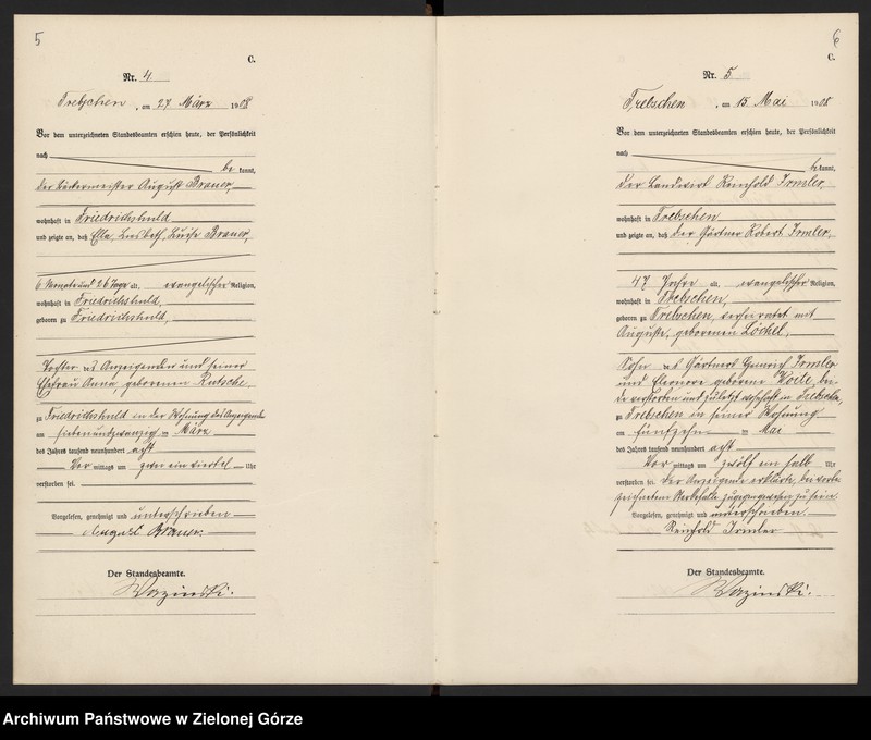 image.from.unit.number "Sterbe-Register (Haupt Register) Standesamt Trebschen Kreis Züllichau-Schwiebus 1908 bis 1922"