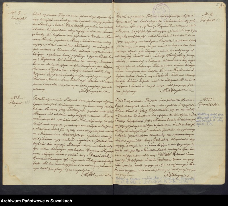 Obraz 5 z jednostki "Księga urodzeń, małżeństw, zejścia 1920 Filipów"