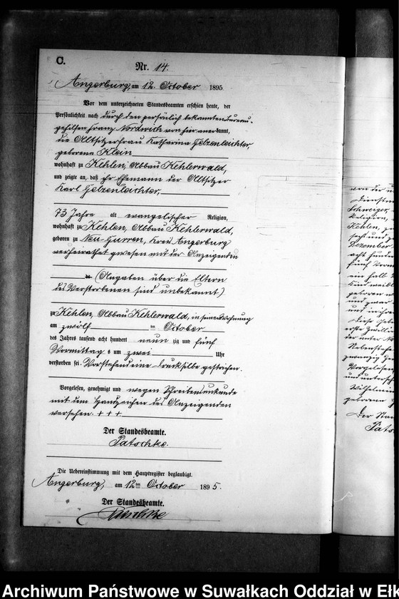 image.from.unit.number "Sterbe-Neben-Register des Preussischen Standes-Amtes Kehlen Kreis Angerburg"