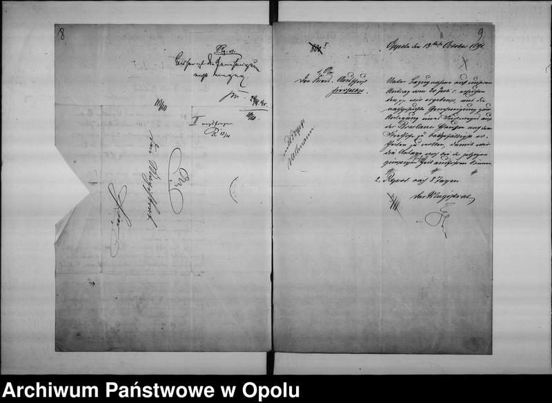 Obraz 10 z jednostki "Acta des Magistrats zu Oppeln betreffend Anlage eines Fussweges auf der Oppeln-Breslauer Chaussen nach dem Friedhofe zu. Vol. I"