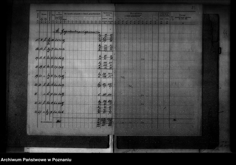 Obraz 19 z jednostki "Ogólny opis lasu majętności Września (plan cięć i plan urządzenia gospodarstwa leśnego)"