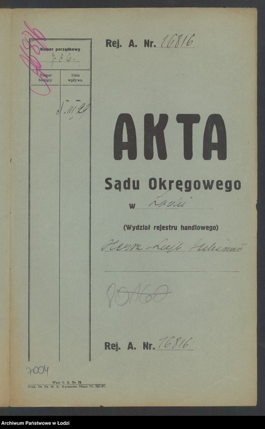 Obraz 2 z jednostki "Hersz Lajb Gliksman- tkalnia mechaniczna"