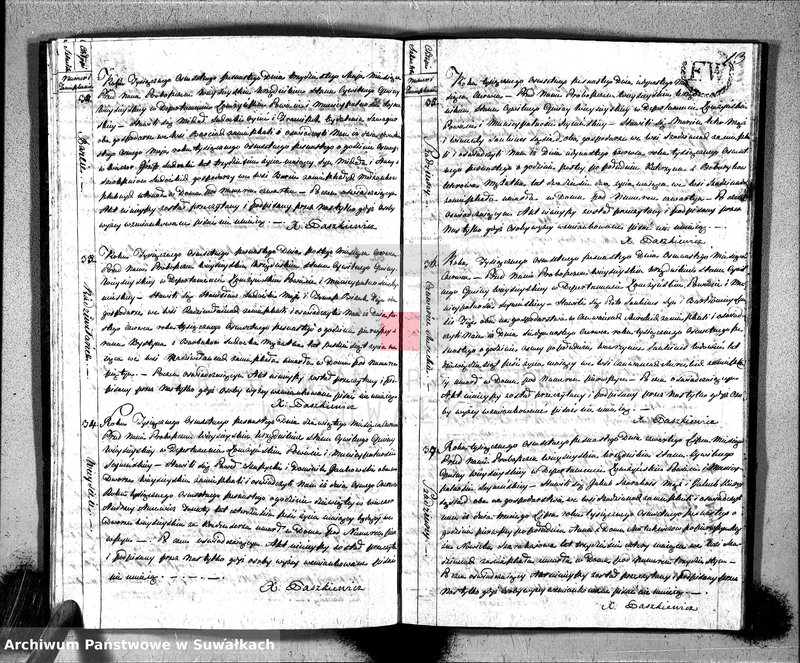 Obraz 9 z jednostki "Akta umarłych gminy wieysieyskiey, powiatu seyneńskiego w departamencie łomżyńskim od 1-go stycznia 1816 roku"