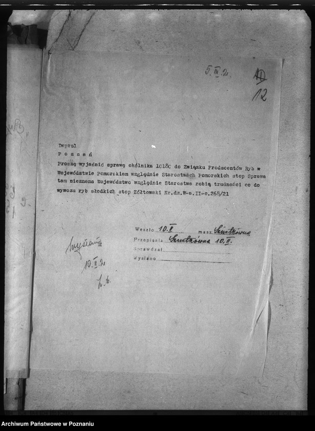 Obraz 17 z jednostki "Deleg. Departamentu Rolnictwa i D. Państw. Rybołówstwo"