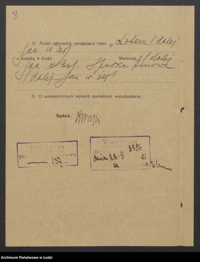 Obraz 10 z jednostki "Heronim vel Grojnem Ruszecki, Michał Secemski „Lotem” – prowadzenie biura ekspedycyjnego"