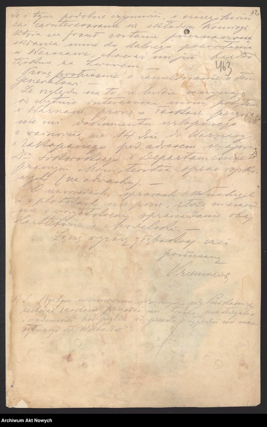 image.from.unit.number "Działalność wojskowa Władysława Sikorskiego na froncie południowo-wschodnim i wschodnim. Sprawozdanie dowództwa III Armii. Raport, projekt odezwy, wiersz, korespondencja."