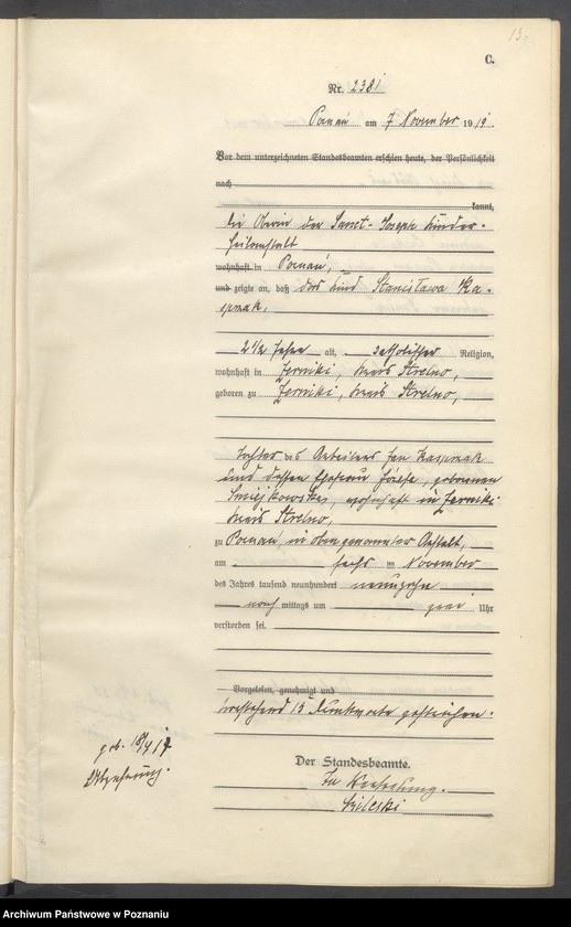 Obraz 15 z jednostki "Księga miejscowa zgonów tom VI [Rejestr główny zgonów]"