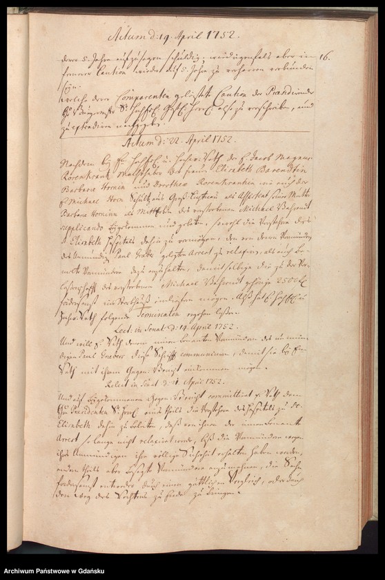 image.from.unit.number "Acta coram officio […] Johannis Wahl Praeconsulis ac Praesidis cuius vices gessit […] Praeconsul Nathanael Godofredus Ferber [15.III.1752-12.III.1753] […] Praesidis ac Fisci Administratoris [19.IV.1752-6.III.1753] /2 indeksy/"