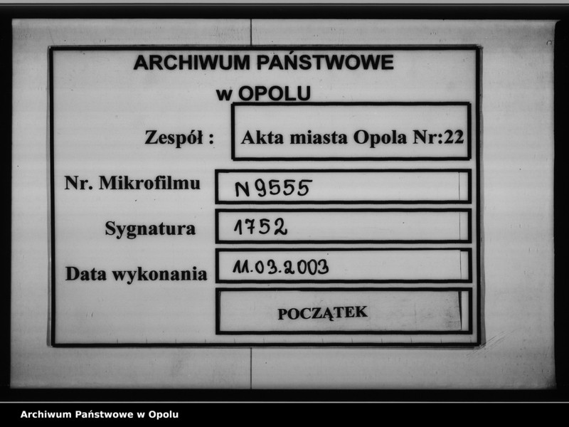 Obraz 1 z jednostki "Acta Specialia des Magistrats zu Oppeln die Städtischen Feuerspritzen betreffend und Anschaffung einer neuen Spritze"
