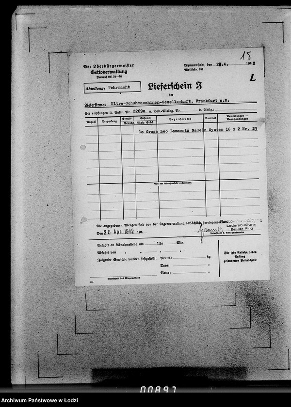 Obraz 19 z jednostki "339 Filztiefel U-Z.[Korespondencja i zamówienia]"