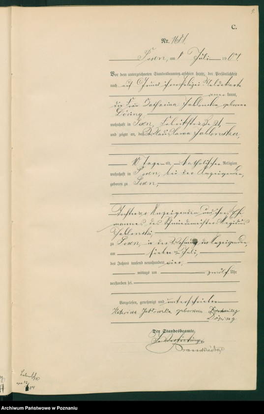 Obraz 11 z jednostki "Księga miejscowa zgonów tom IV"