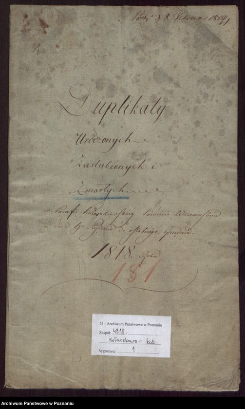 Obraz 2 z jednostki "Duplikaty Urodzonych, Zaślubionych i Zmarłych."
