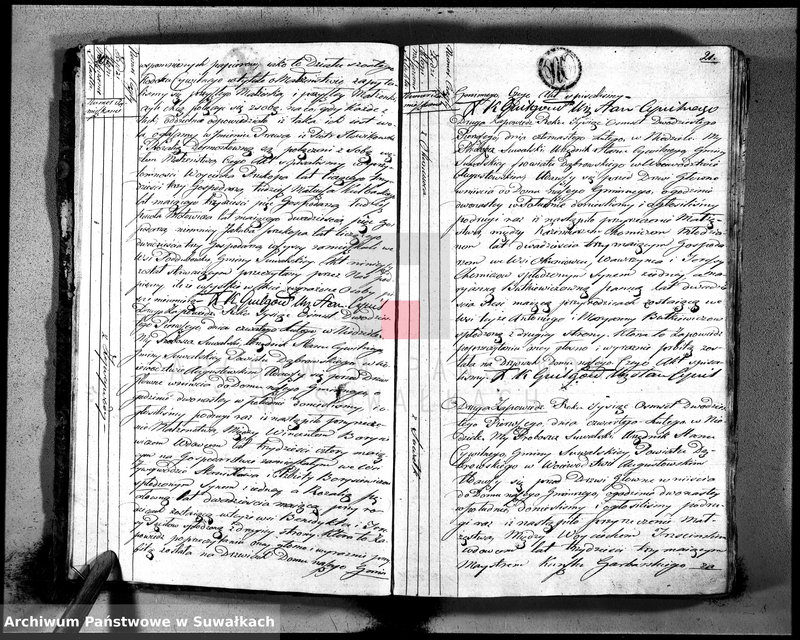 image.from.unit.number "Akta zaślubionych gminy suwalskiey od dina 1 stycznia do dnia ostatniego grudnia 1821 roku"